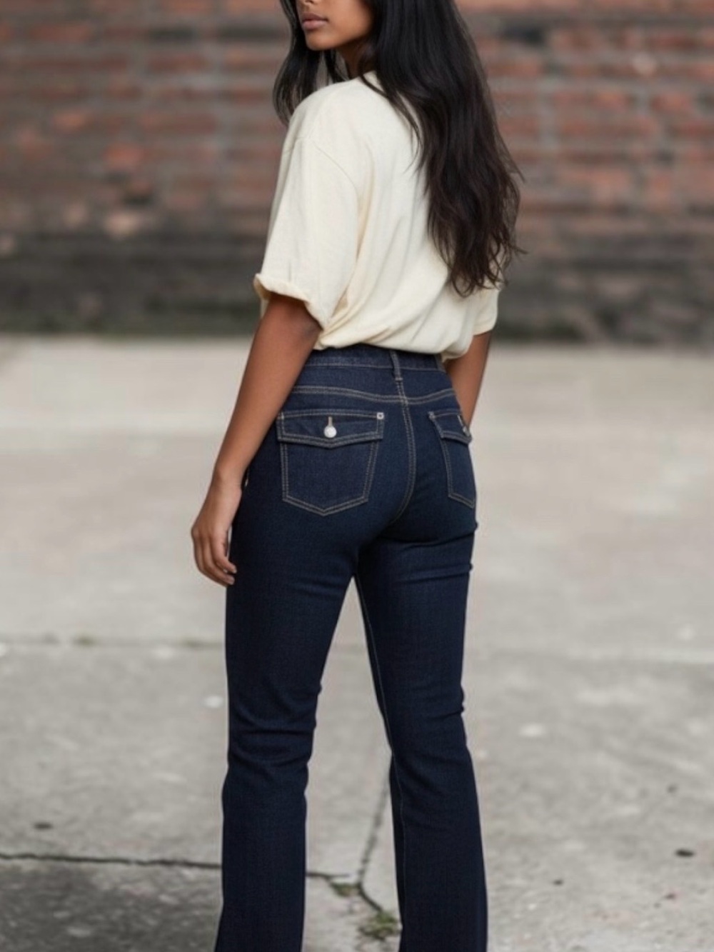 NWOT Banana Republic Dark Blue High-Rise Jeans slight flare